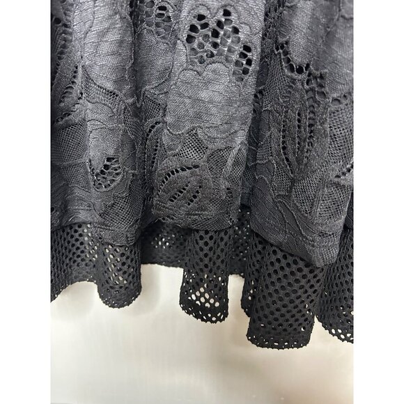 Lane Bryant Women's Black Lace V-Neck 3/4 Sleeve Dress back zipper Size 14 Midi - Picture 5 of 8